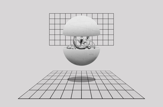 Sphere with cogwheels inside