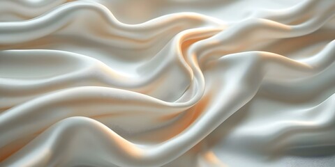 Softandelegantwhitesatinfabricwithadelicateblurredpattern. Concept Soft Fabrics, Elegant Whites, Satin, Delicate Patterns, Blurred Aesthetics