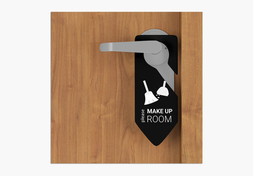 Do Not Disturb Hotel Sign Mockup