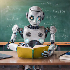 Robot teacher in the classroom