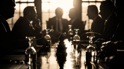 Obraz premium Businesspeople are currently holding a meeting in the office.