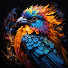 Obraz premium A colorful fantasy bird