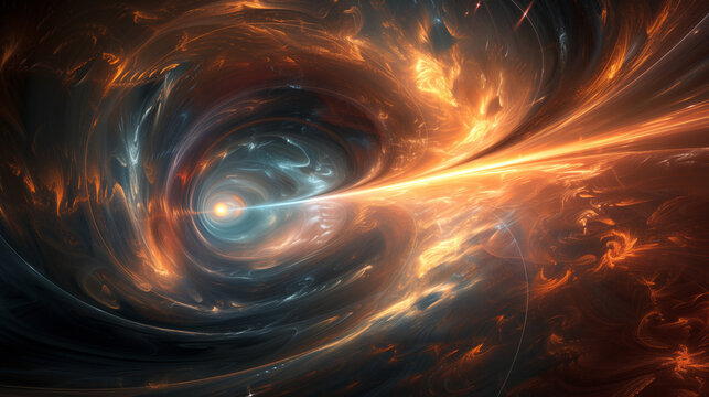 Abstract background, phantom geometry and quantum paradoxes weave nebular fantasies, guided by astral projections on a journey through virtual Elysiums and timeless echoes