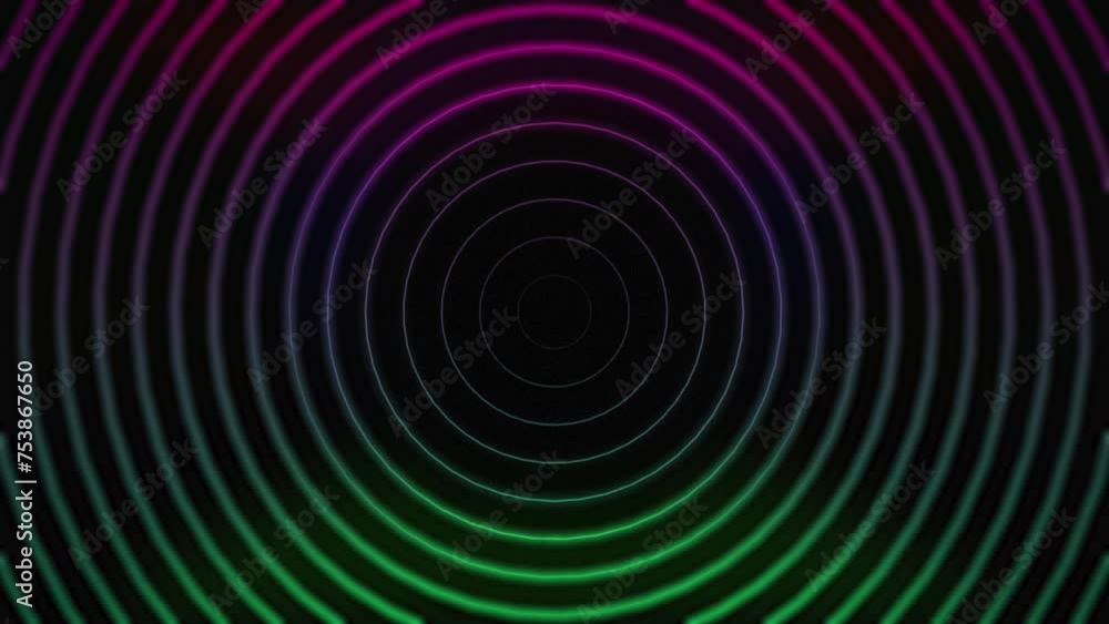 Aufkleber abstract neon background of circles. seamless loopable 4k animation.