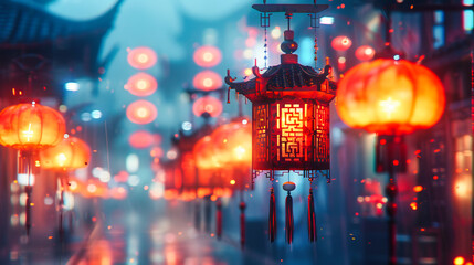 Illuminated Tradition, A Lanterns Glow Against the Night, The Warmth of Cultural Heritage