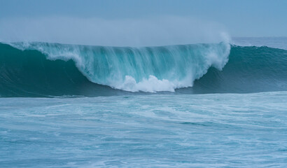 Storm surge with big waves. Santander Municipality. Cantabrian Sea. Cantabria. Spain. Europe
