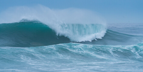 Storm surge with big waves. Santander Municipality. Cantabrian Sea. Cantabria. Spain. Europe