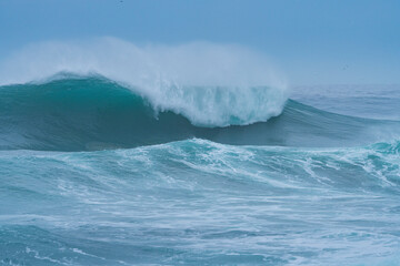 Storm surge with big waves. Santander Municipality. Cantabrian Sea. Cantabria. Spain. Europe