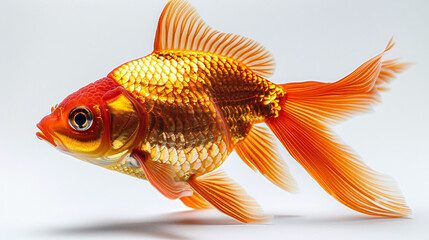 Fototapeta premium Gold Fish Isolated on White Background