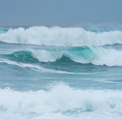 Storm surge with big waves. Santander Municipality. Cantabrian Sea. Cantabria. Spain. Europe