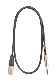 audio xlr trs cable path isolated on white