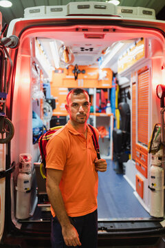 Paramedic working in an emergency.