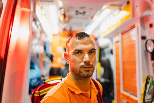 portrait of a paramedic at work