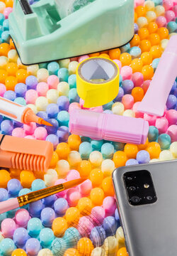 Colourful school stationary 