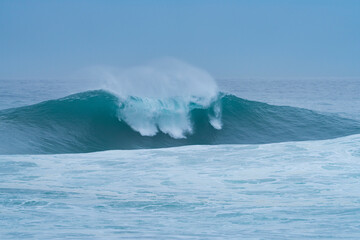 Naklejka premium Storm surge with big waves. Santander Municipality. Cantabrian Sea. Cantabria. Spain. Europe