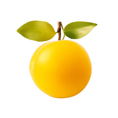 Yellow plum isolated on transparent background