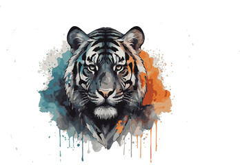 Tiger design /  Tiger T-shirt print design / Tiger vector Adorable tiger colorful Tiger