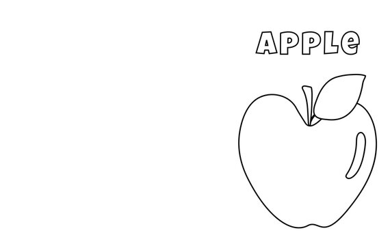 Coloring With Thick Lines For The Little Ones, Apple Coloring Page