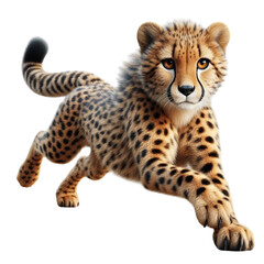 Cheetah on transparent background running