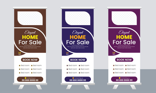 Real Estate Roll-Up Banner design print ready free download 