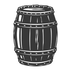 Silhouette of drum or barrel black color only