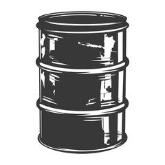 Silhouette of drum or barrel black color only