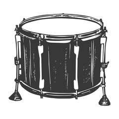 Silhouette of drum steel black color only