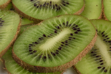 Juicy ripe sliced kiwi fruit.