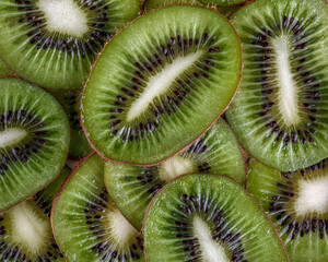 Juicy ripe sliced kiwi fruit.