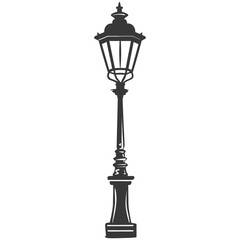 Fototapeta premium Silhouette Park lamp black color only