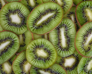 Juicy ripe sliced kiwi fruit.