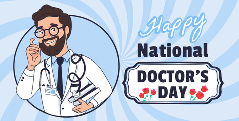 National doctor's day concept with male medic.