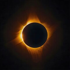 Solar Eclipse View In Dark Sky