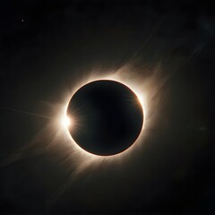 Solar Eclipse View In Dark Sky