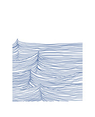 Sea waves pattern. Vector illustration. Suitable for banner, poster, flyer, greeting card, print, Summer mood