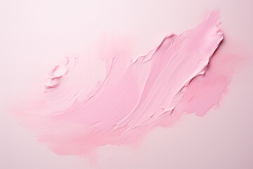 Vibrant pink paint strokes spread across a white canvas, creating a visually appealing contrast....