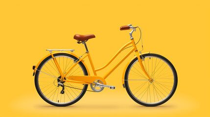 A hybrid commuter bike on a light yellow background