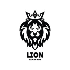 lion mascot logo line art design illustration