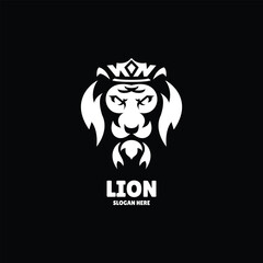 lion mascot logo silhouette design illustration