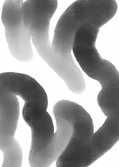 Black bold acrylic watercolour charcoal ink hand drawn illustration template white background line abstract high quality texture image