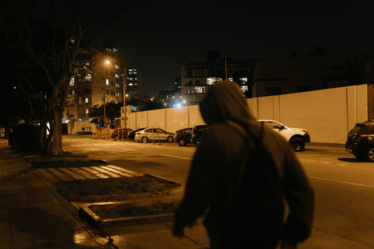 Out of Focus Man Walking