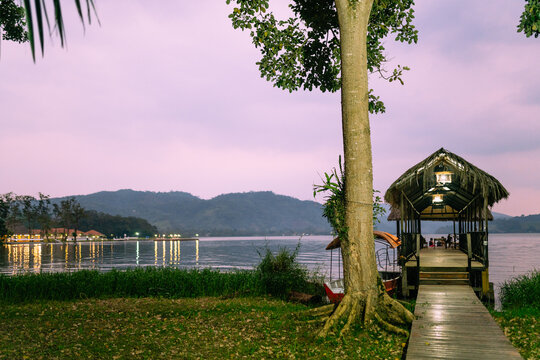 Sunset at Dock with Lake View