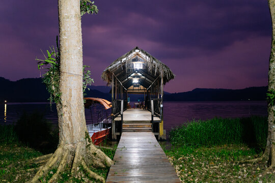 Sunset at Dock with Lake View