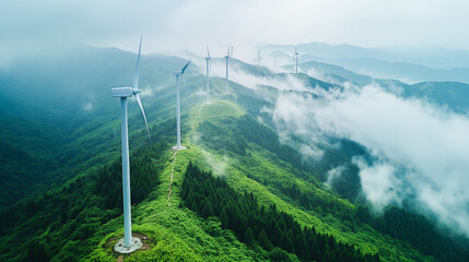 Imagens de energia eólica em pleno funcionamento, destacando sua importância para o mundo. Uso: energia renovável, sustentabilidade, consciência ambiental, tecnologia limpa.
