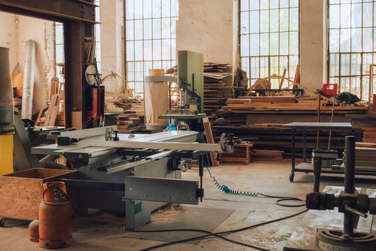 Professional woodworker workshop