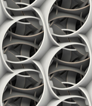 Wallpaper pattern of white and gray chain.