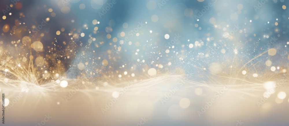 Poster a blurred view of a ground covered in snow, with no clear details visible. the snow appears thick an