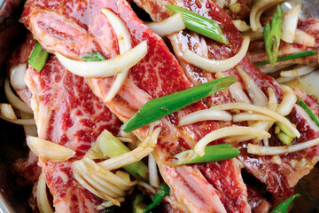 Savory Delight: 4K Ultra HD Image of Close-Up Raw Beef Ribs