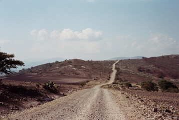 A path road in the middle of mountains 
