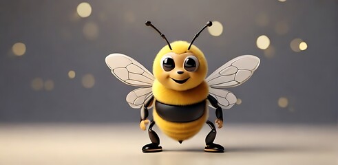 isolated on soft background with copy space cartoon bee concept